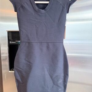 Bailey 44 Navy Ribbed Sheath Mini Dress